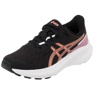 Image of Asics GT1000 13 Unisex Road running shoes for kids, Size: K13, Black/sun coral Textile/synthetics