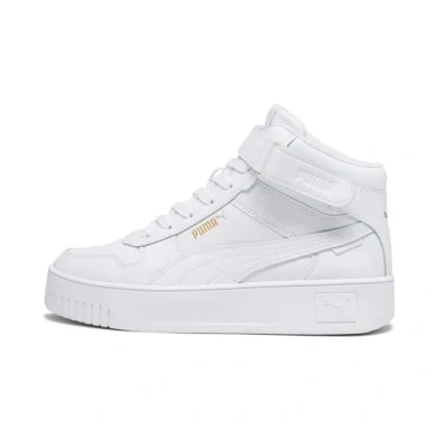 Image of Puma Women&#039;s Carina Street Mid Sneaker, White Gold, 4.5 UK