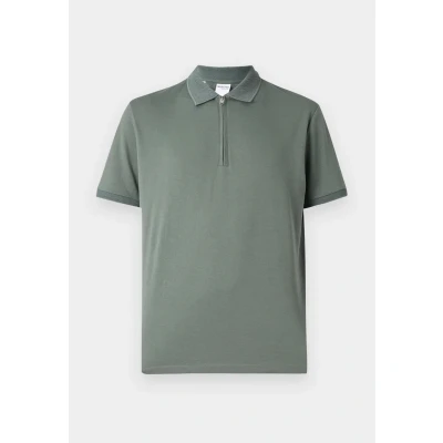 Image of SELECTED HOMME Men&#039;s Slhfave Zip Ss Polo Shirt, Agave Green, L