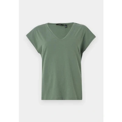 Image of Vero Moda Vmluna V NECK TEE Basic Tshirt, Women&#039;s, Size: XL, Laurel wreath