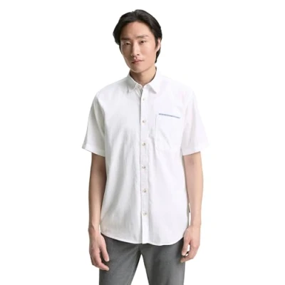 Image of TOM Tailor Structured Shirt, Men&#039;s, Size: Small, White