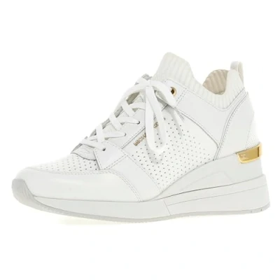 Image of Michael Kors Women&#039;s Georgie Knit Trainer Sneaker, Optic White, 7 UK