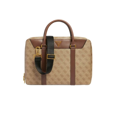 Image of Guess Vezzola DOC CASE Unisex Briefcase, Size: One Size, Beige