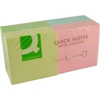 Image of Q Connect Quick Notes 76x76mm Pastel (Pack of 12)