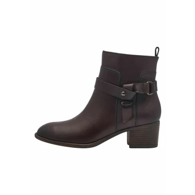 Image of Marco Tozzi Cowboy/biker ankle boot, Women&#039;s, Size: 3, Mocca Leather