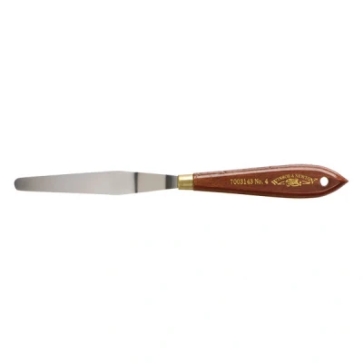 Image of Winsor &amp; Newton 7003143 Painting Knife for Acrylic Paints and Oil with Elastic Blade Ergonomic Natural Wood Handle in Professional Quality No. 4
