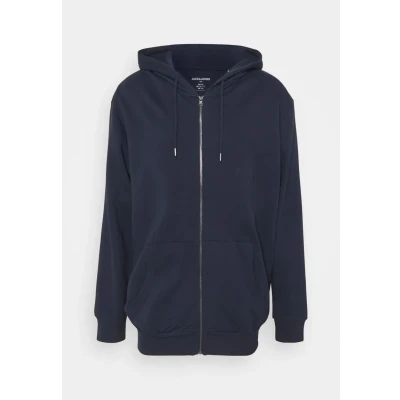 Image of Jack &amp; Jones Jjebasic ZIP HOOD Zipup sweatshirt, Men&#039;s, Size: 2XL, Navy blazer