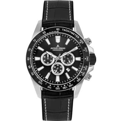 Image of Jacques Lemans Liverpool Chronograph watch, Men&#039;s, Size: One Size, Black