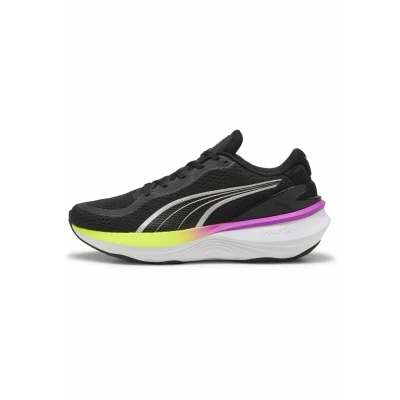 Image of Puma Unisex&#039;s Scend Pro 2 Road Running Shoe, Black Yellow Alert Pure Magenta, 12 UK