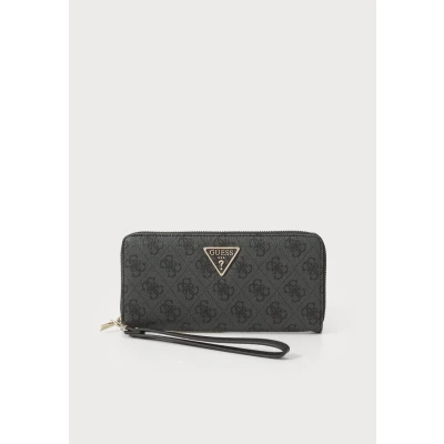 Image of Guess Laurel Large ZIP Around Wallet, Women&#039;s, Size: One Size, Dark grey