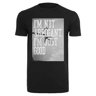 Image of Mister Tee I&#039;M NOT Arrogant JUST GOOD Print Tshirt, Men&#039;s, Size: 5XL, Black