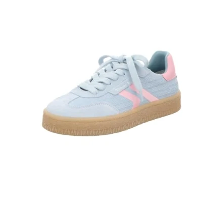 Image of Tamaris Women&#039;s Leather Trainers 1 23723 44 341 Low Top Women Shoe M2372344 Brown, light blue, 5 UK