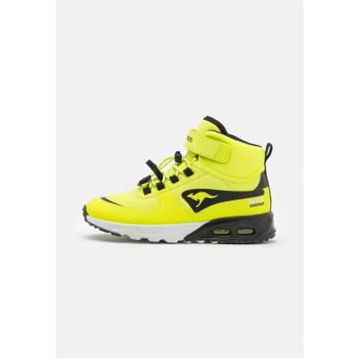 Image of Kangaroos KX Hydro Hightop trainers for kids, Size: 8K, Lime/jet black Synthetics/textile
