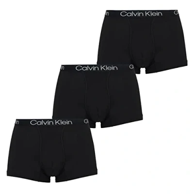 Image of Calvin Klein Men&#039;s Trunk (Pack of 3), Black (Black), S