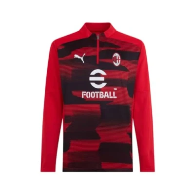 Image of Puma AC Milan Prematch 1/4 ZIP Club wear, Men&#039;s, Size: Small, For all time red/black