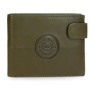 Image of Pepe Jeans Cracker Horizontal wallet with click closure, One Size, Green, closure