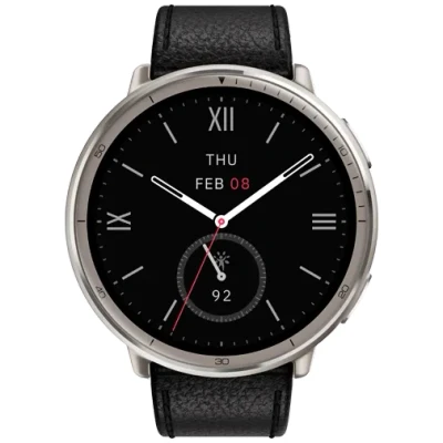 Image of Amazfit Active 2 Round Black (Black Leren Strap)