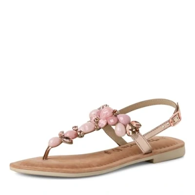 Image of Tamaris Damen Sandalette Materialmix aus Leder und Textil TOUCH IT; ROSE COMB, EU 38