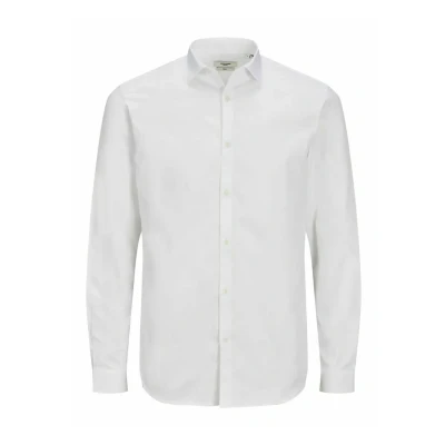 Image of JACK &amp; JONES Mens Crdiff Long Sleeve Shirt, White, L