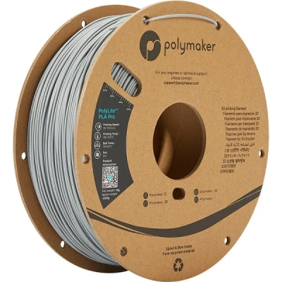 Image of Polymaker PolyLite grey PLA Pro filament 1.75mm, 1kg