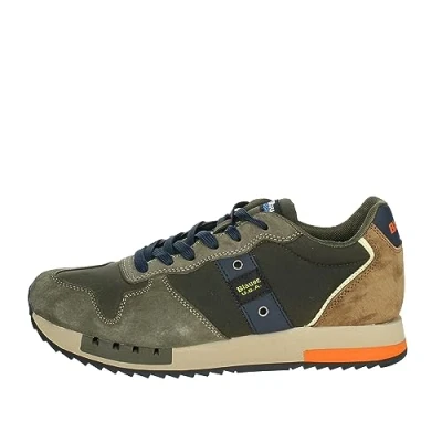 Image of Blauer Queens U24BU06 F3QUEENS01 Sneakers in Suede/Military Fabric/Brown, brown, 45 EU