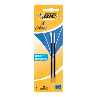 Image of BIC Ballpoint Pen 4 Colours 2 Items blue