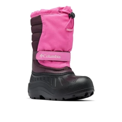 Image of Columbia Youth Powderbug Unisex Snowboard boots for kids, Size: 4, Pink/ice/moon Textile/synthetics