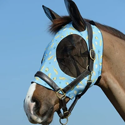 Image of Weatherbeeta Deluxe Stretch Bug Eye Saver with ears Seahorse Print