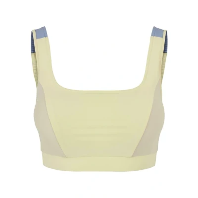 Image of Urban Classics Color Block Sports bra, Women&#039;s, Size: XL, Softyellow softseagrass vablue