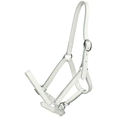 Image of Hb foal halter leather white size pony