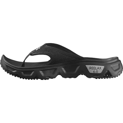 Image of SALOMON Reelax Break 6.0 Women&#039;s Recovery Footwear, Cushioned Stride, Seamless Foothold, and Lightweight, Black Alloy, 6.5 UK