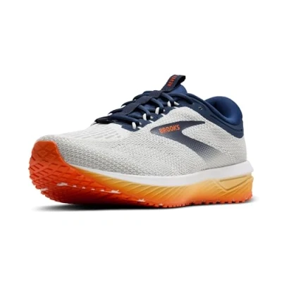 Image of Brooks Revel 7 Road running shoes, Men&#039;s, Size: 7.5, White peacoat orange Textile