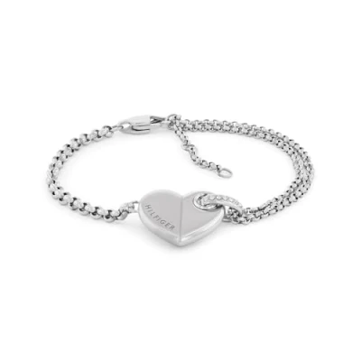 Image of Tommy Hilfiger BOLD Hearts Bracelet silvercoloured, Women&#039;s, Size: One Size, Silver coloured