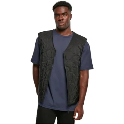 Image of Urban Classics Herren Zipped Gilet Waistcoat, Men&#039;s, Size: XXL, Black