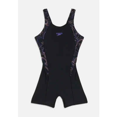 Image of Speedo Girl&#039;s Hyperboom Splice Legsuit Chlorine Resistant Quick Drying Stretch Fabric Comfort Fit One Piece Swimwear (Pack of 1)