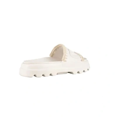 Image of Mou ONE Piece Slide Mules, Women&#039;s, Size: 7, White Synthetics/textile