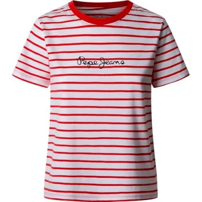 Image of Pepe Jeans ELBA Print Tshirt, Women&#039;s, Size: XS, Red
