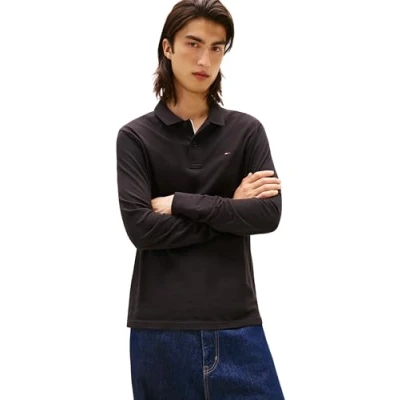 Image of Tommy Jeans SLIM Placket Polo shirt, Men&#039;s, Size: 36/38, Black