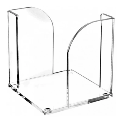Image of Maul Acrylic Note Box, 9 x cm, Stylish Desk Organiser for Notes, Paper and Furniture Friendly Thanks to Standing Nubs, Desk, Office Shelf, Transparent