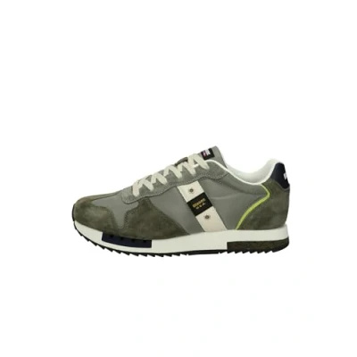 Image of Blauer Queens Trainers, Men&#039;s, Size: 8, Military/grey Leather and textile