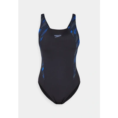Image of Speedo Womens Hyperboom Splice Muscleback Swimsuit, Women&#039;s, Size: 28, Black / blue curious