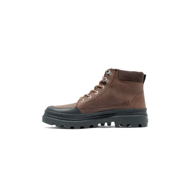 Image of Palladium Pallatrooper CUFF WP+ Laceup ankle boots, Men&#039;s, Size: 6.5, Brown Leather