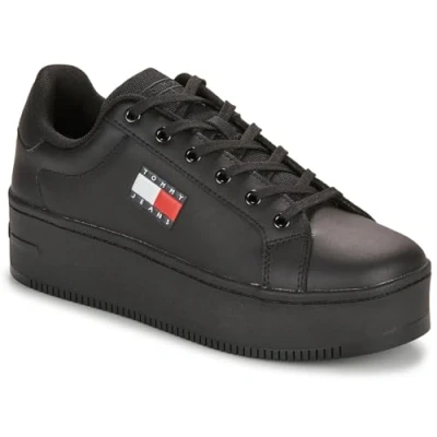 Image of Tommy Jeans Women&#039;s (New) Tjw Flatform Cupsole Ess En0en02518 Sneaker, Black, 5 UK