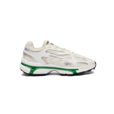 Image of Lacoste L003 2K24 Trainers, Men&#039;s, Size: 8, White/green Imitation leather/ textile