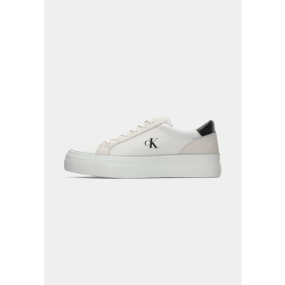 Image of Calvin Klein Jeans Flatform Trainers, Women&#039;s, Size: 5, Bright white/black shoes