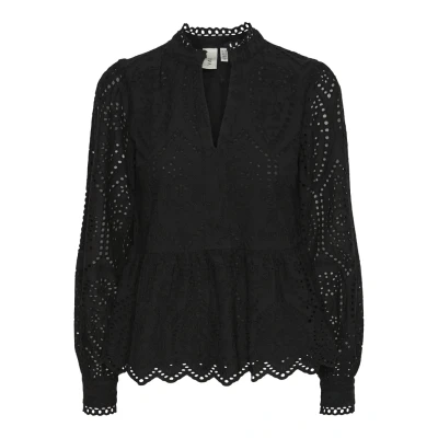 Image of YAS Women&#039;s Yasholi Ls Top S. Noos Long Sleeve Blouse, Black, XXL, XXL