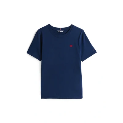 Image of Tommy Hilfiger Contrast FLAG TEE Basic Tshirt, Women&#039;s, Size: XXS, Dark night navy