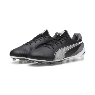 Image of Puma KING Ultimate FG/AG Moulded stud football boots, Men&#039;s, Size: 6, Black/white/cool dark gray Imitation leather/ textile