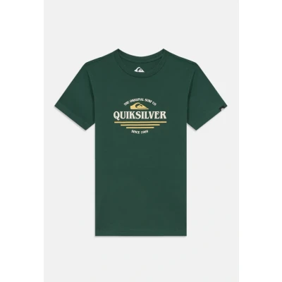 Image of Quiksilver TYPE LINE Youth Unisex Print Tshirt, Size: 16t, Dark green