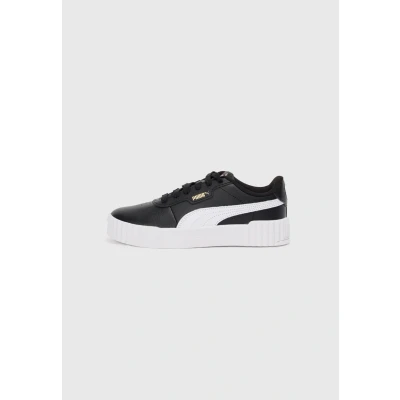 Image of Puma Women&#039;s Carina 3.0 Sneaker, Black White Gold, 4 UK